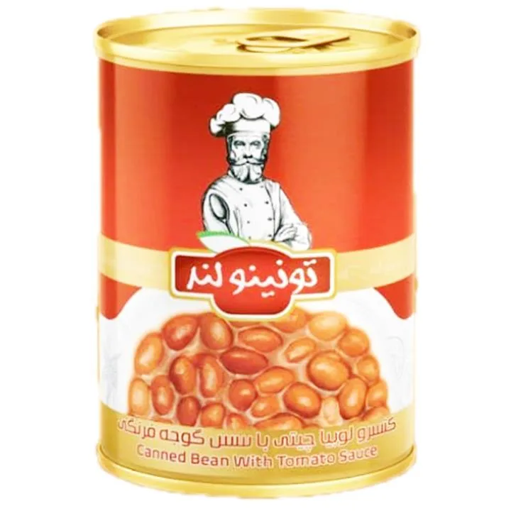 کنسرو لوبیا چیتی با سس گوجه فرنگی ۳۸۰ گ تونینولند